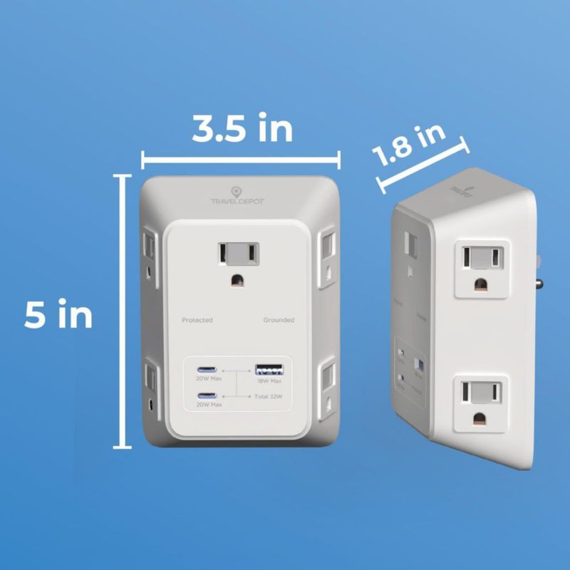 Regleta Travel Depot de 5 tomas USB‑C 32 W blanca
