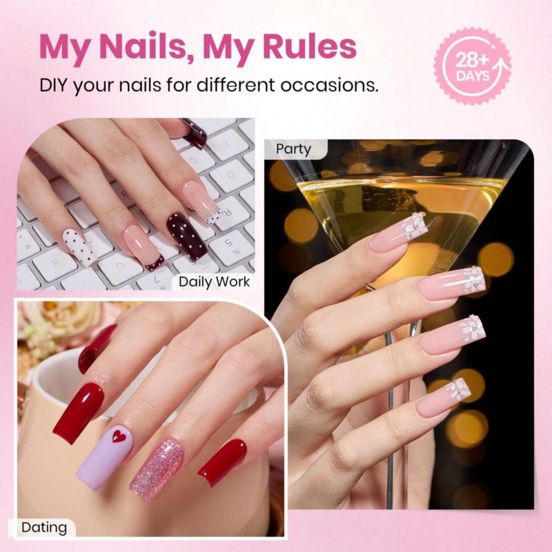 Tips de uñas de gel beetles Gel Polish cuadrado mediano - 160 piezas
