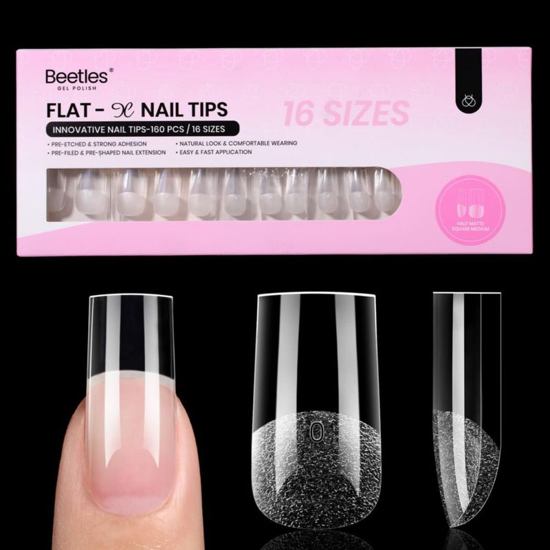 Tips de uñas de gel beetles Gel Polish cuadrado mediano - 160 piezas