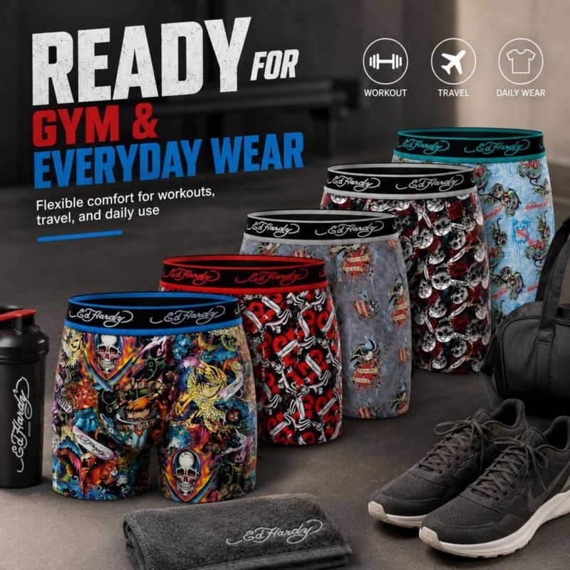 Boxer interior cómodo para hombre ED HARDY – pack de 5