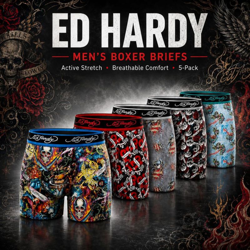 Boxer interior cómodo para hombre ED HARDY – pack de 5