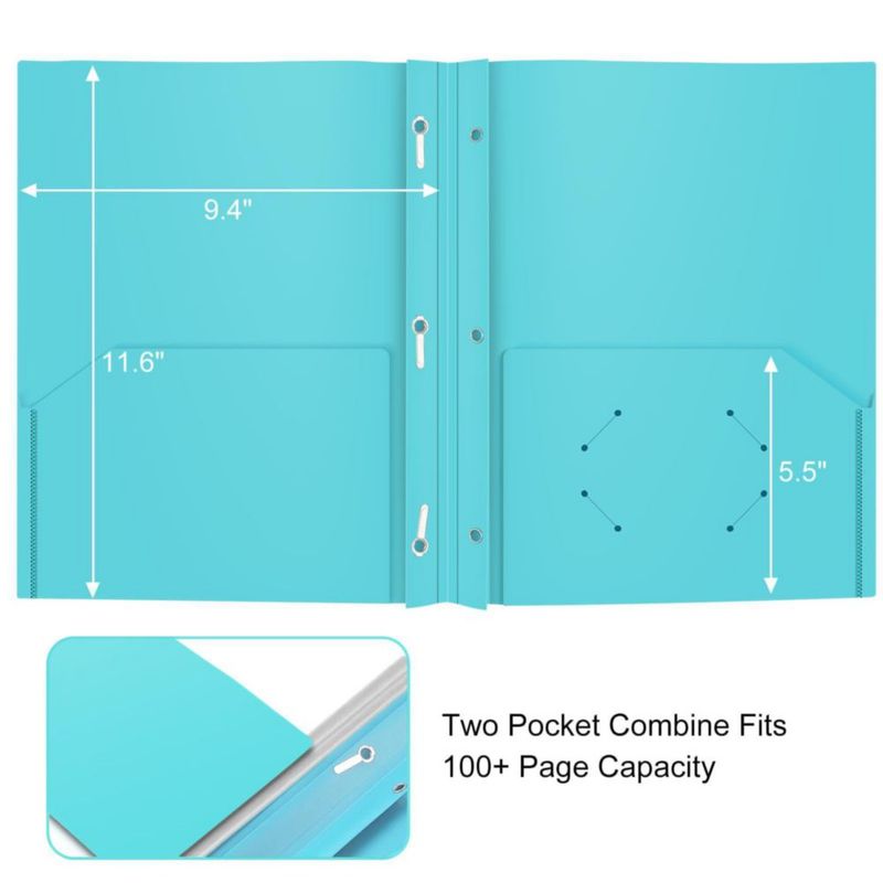 Carpeta de archivo ViVin paquete de 12 azul lago 3 ganchos