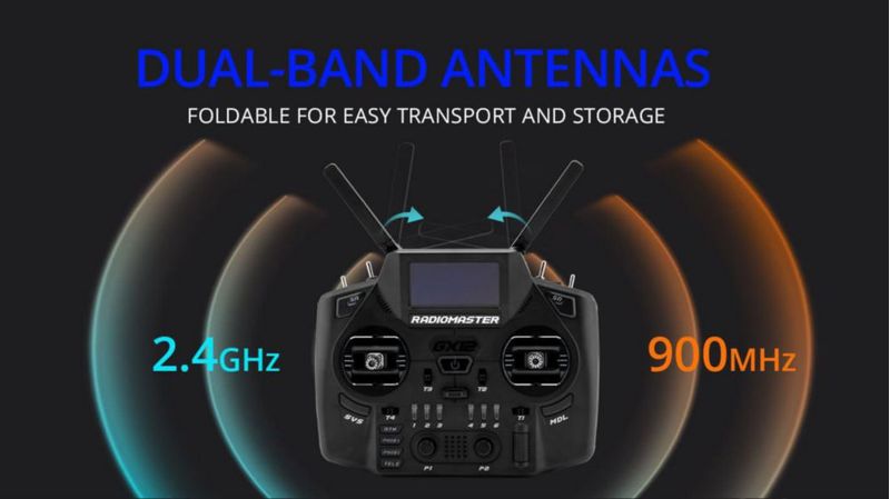 Controlador de radio RADIOMASTER GX12 de banda dual ELRS