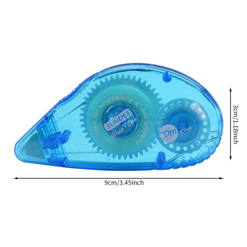 Cinta adhesiva de doble cara permanente TELEXSUN 8 mm x 10 m paquete de 12 azul