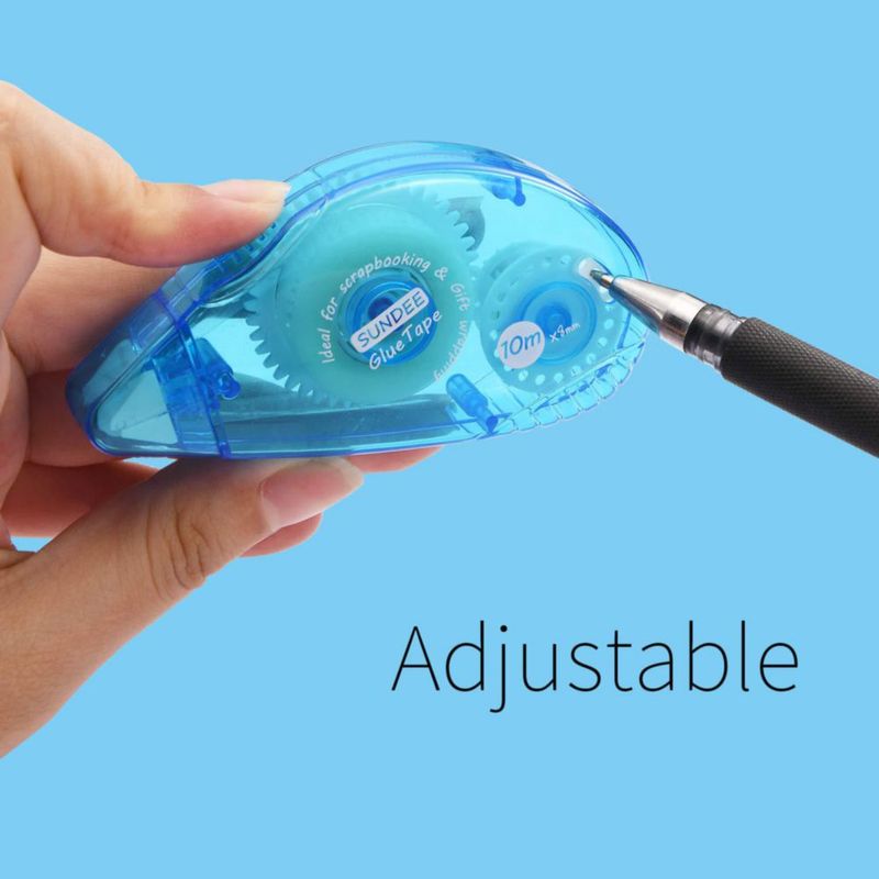 Cinta adhesiva de doble cara permanente TELEXSUN 8 mm x 10 m paquete de 12 azul