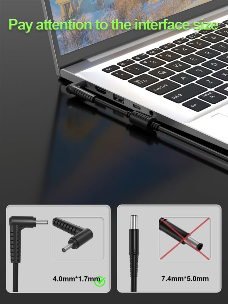 Cargador PowerPortnerLink de 65W para Portátil con Punta Redonda de 4.0 mm – Compatible con Ordenadores Lenovo