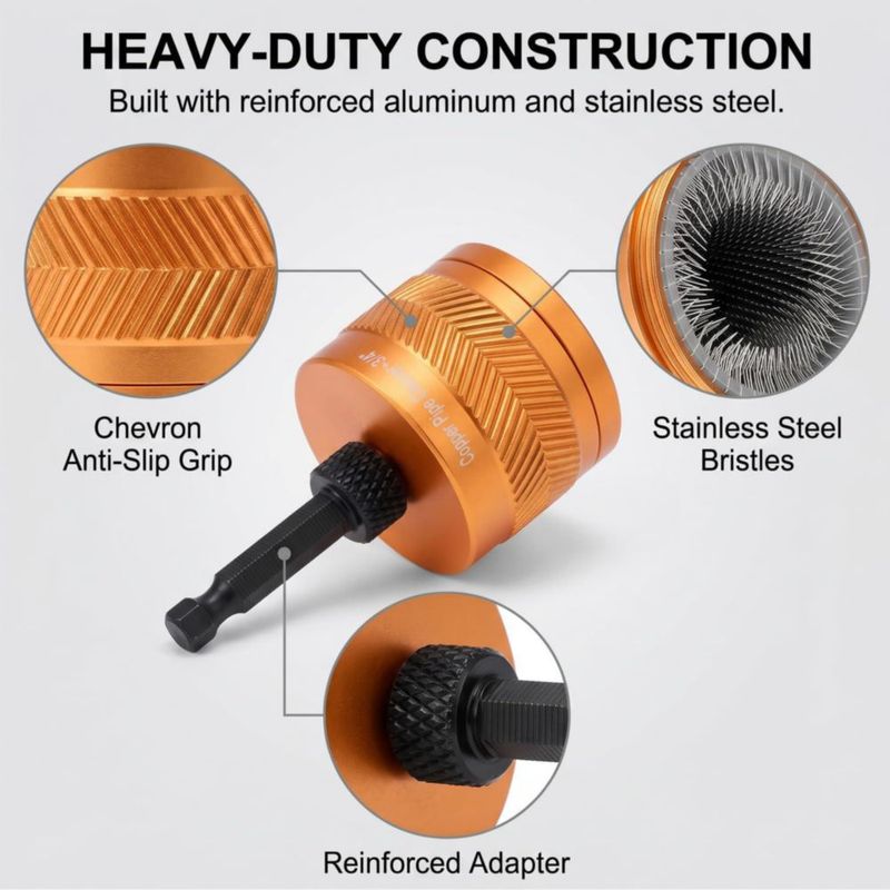 Limpiador de tuberías QWORK 1/2" y 3/4" con vástago hexagonal