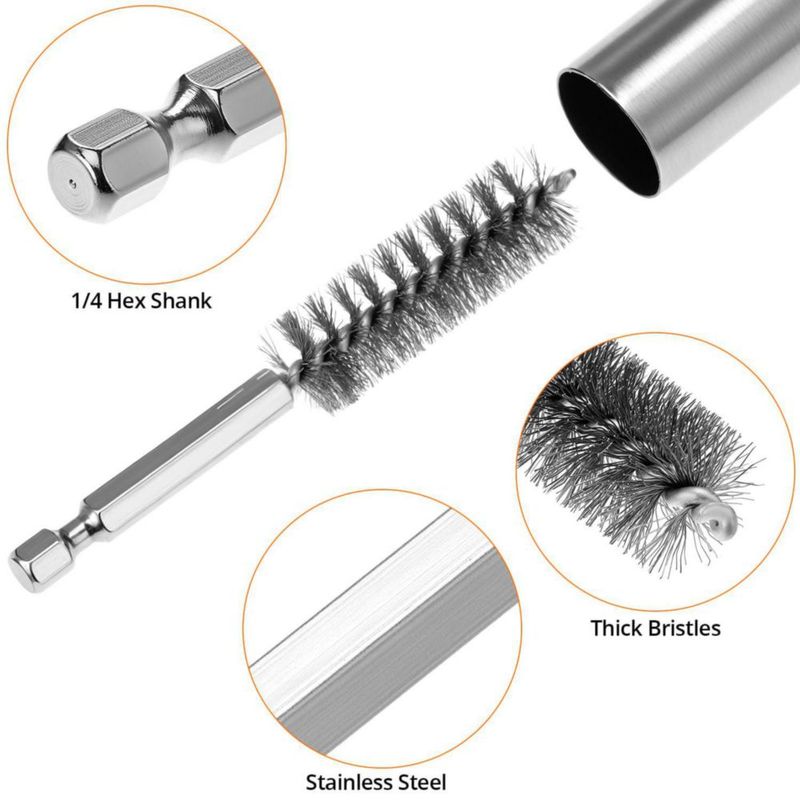 Limpiador de tuberías QWORK 1/2" y 3/4" con vástago hexagonal
