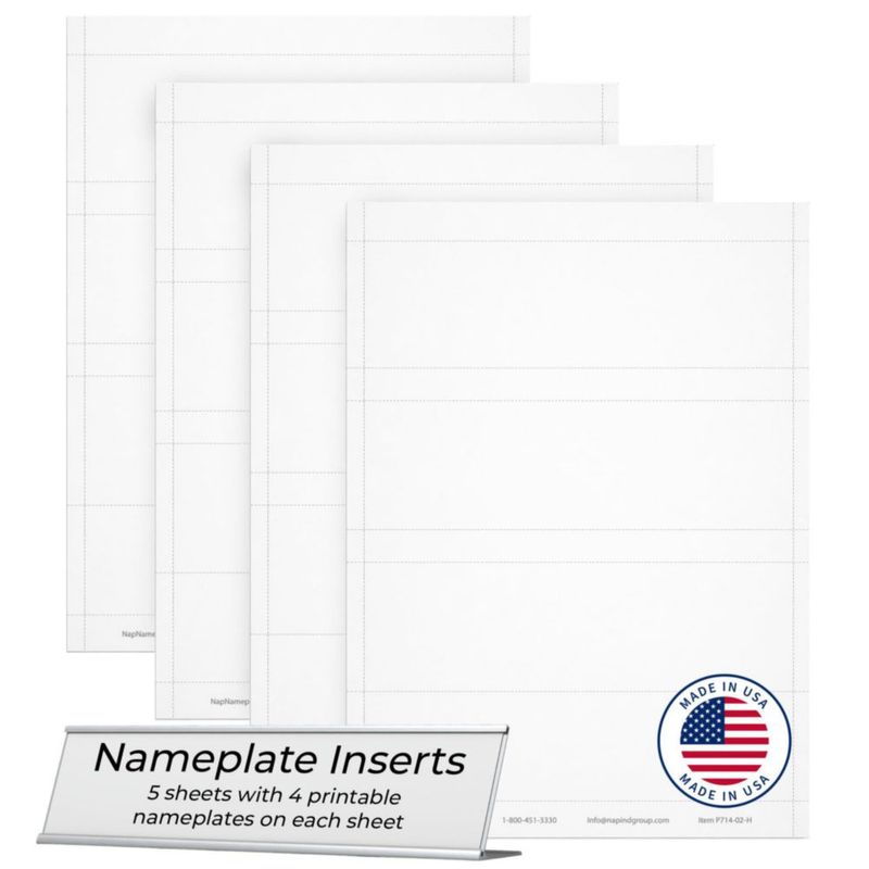 Placa de Nombre NapTags 5x20 cm 80 Insertos Imprimibles