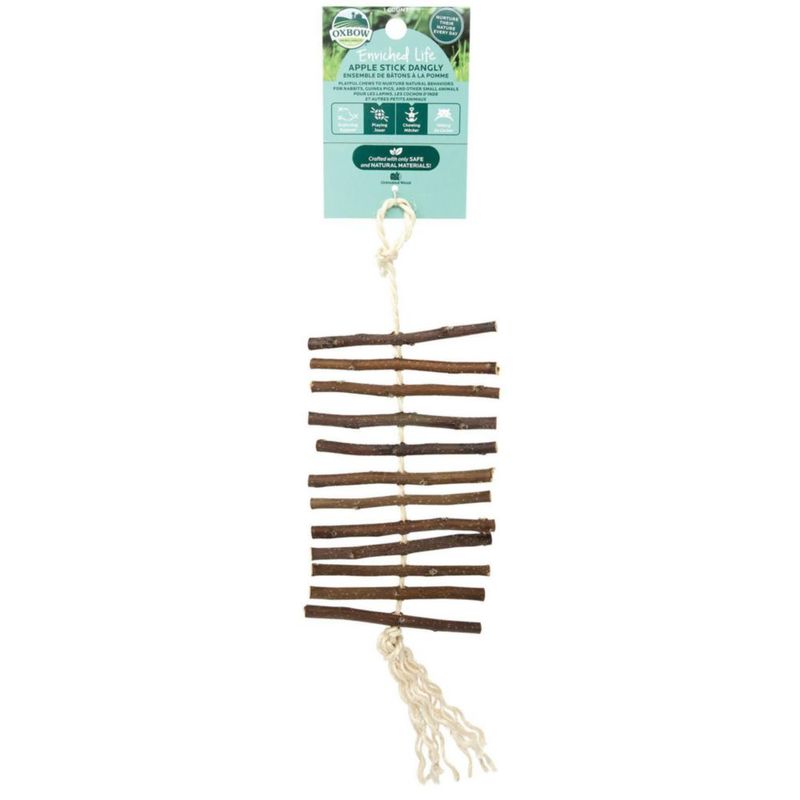 Juguete colgante de madera de manzano Oxbow para conejos