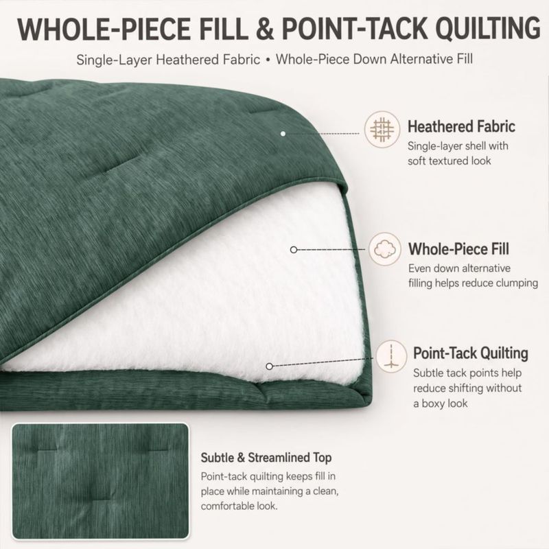 Juego de Edredón CozyLux Queen 244x249 cm Verde - 3 piezas