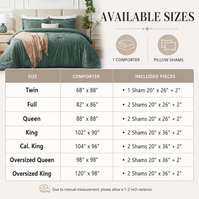 Juego de Edredón CozyLux Queen 244x249 cm Verde - 3 piezas