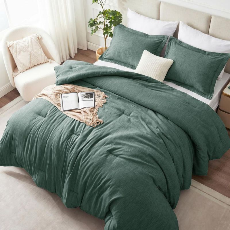 Juego de Edredón CozyLux Queen 244x249 cm Verde - 3 piezas