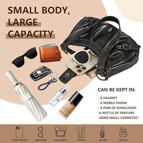 Bolso AFMKTICA 29x7x13 cm Marrón oscuro estilo hobo clutch