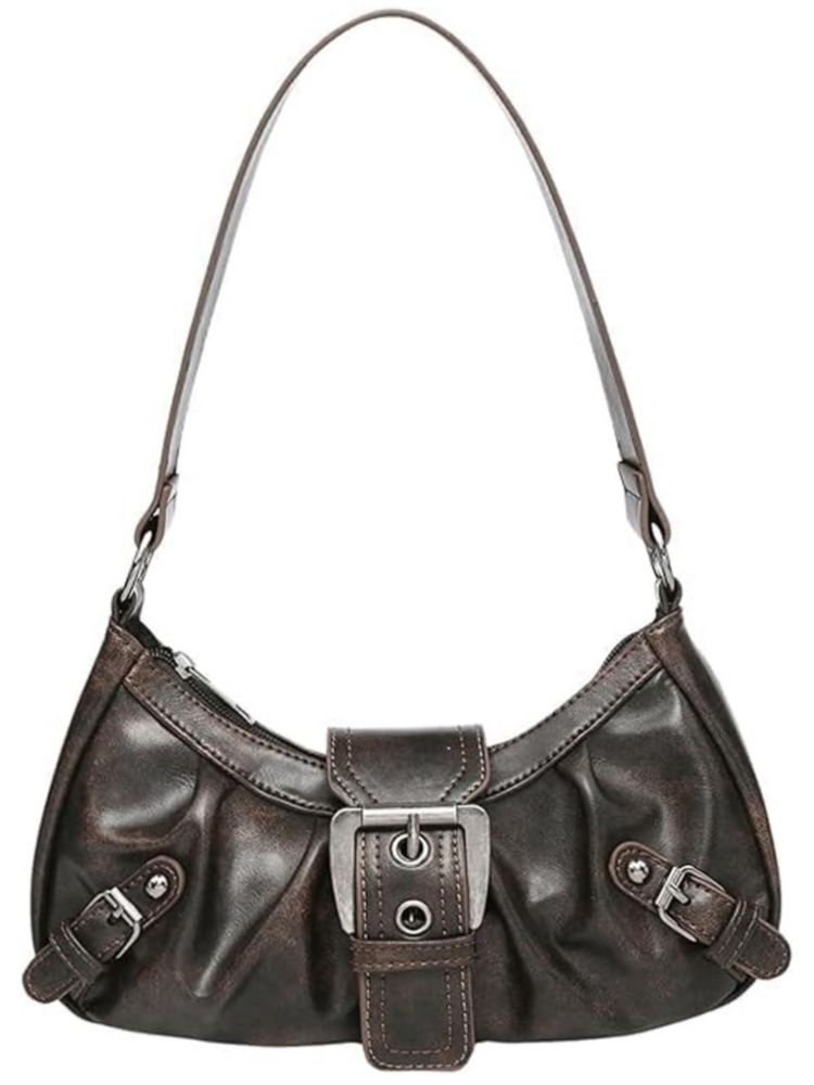 Bolso AFMKTICA 29x7x13 cm Marrón oscuro estilo hobo clutch