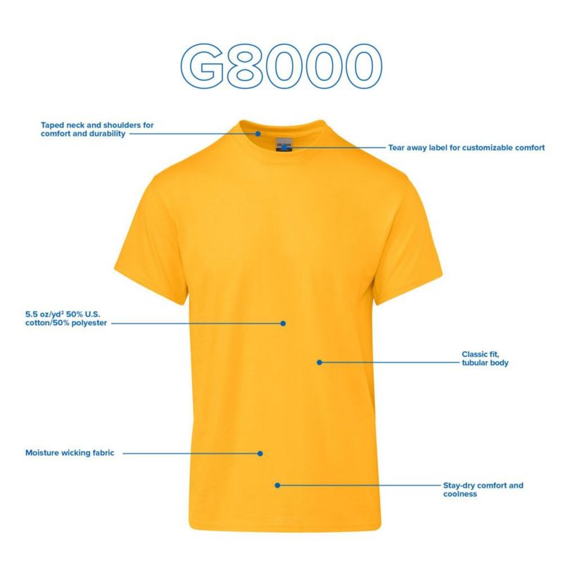 Camiseta Gildan G8000 Multipack DryBlend