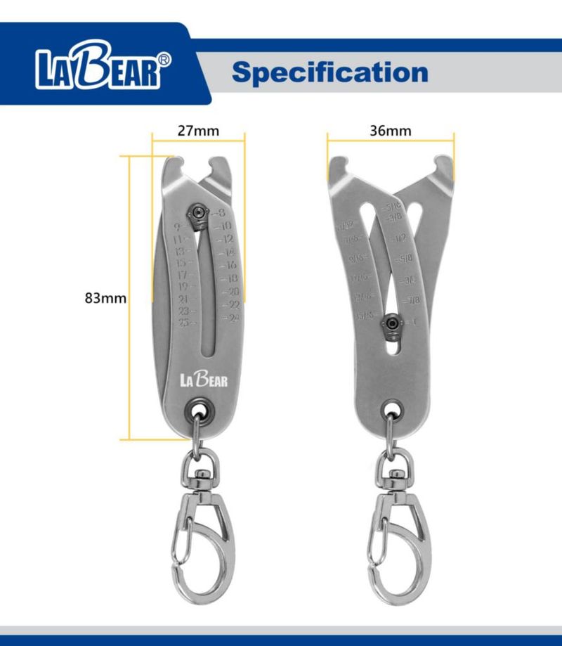 Medidor de tamaño de cabeza de tuerca y tornillo LABEAR SAE 5/16 ″ — 1 ″ métrico de 8 a 25 mm