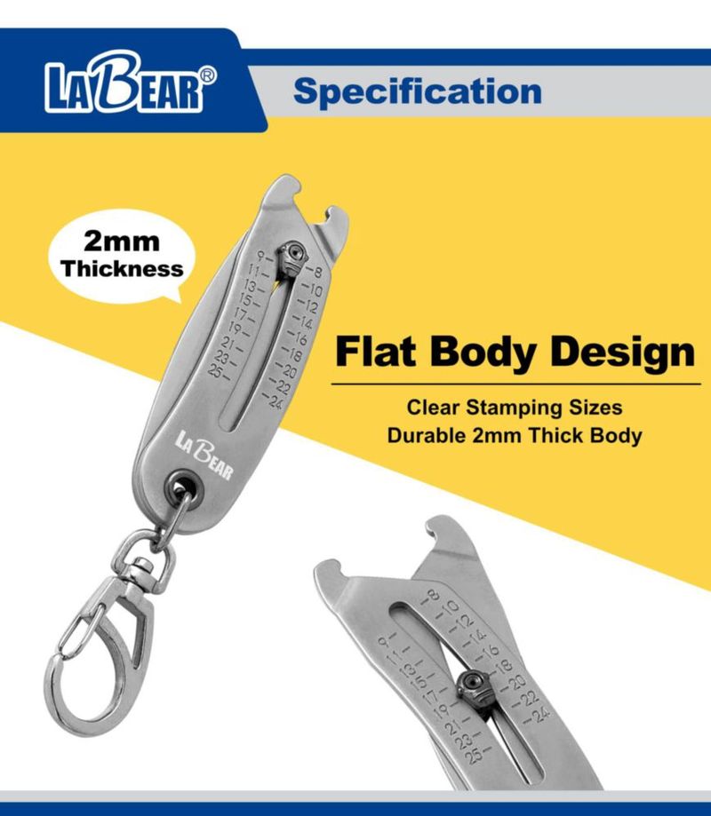 Medidor de tamaño de cabeza de tuerca y tornillo LABEAR SAE 5/16 ″ — 1 ″ métrico de 8 a 25 mm