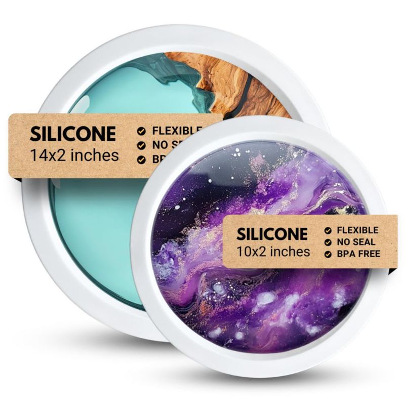 Molde de silicona redondo para resina Alaskey 36 cm y 25 cm DIY