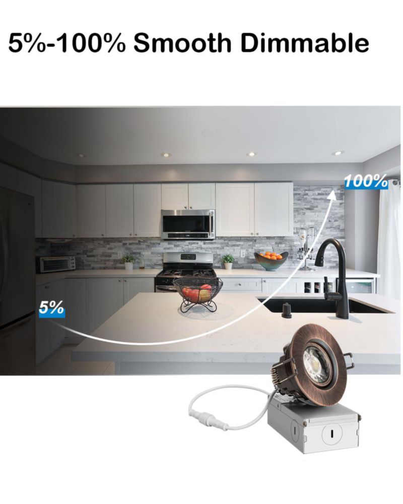 Luces LED ZYC redondas de 76 cm regulables paquete de 10 acabado en bronce aceitado