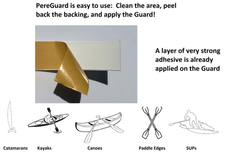 Protector de quilla para kayak PereGuard 10 cm blanco rollo de 15 m