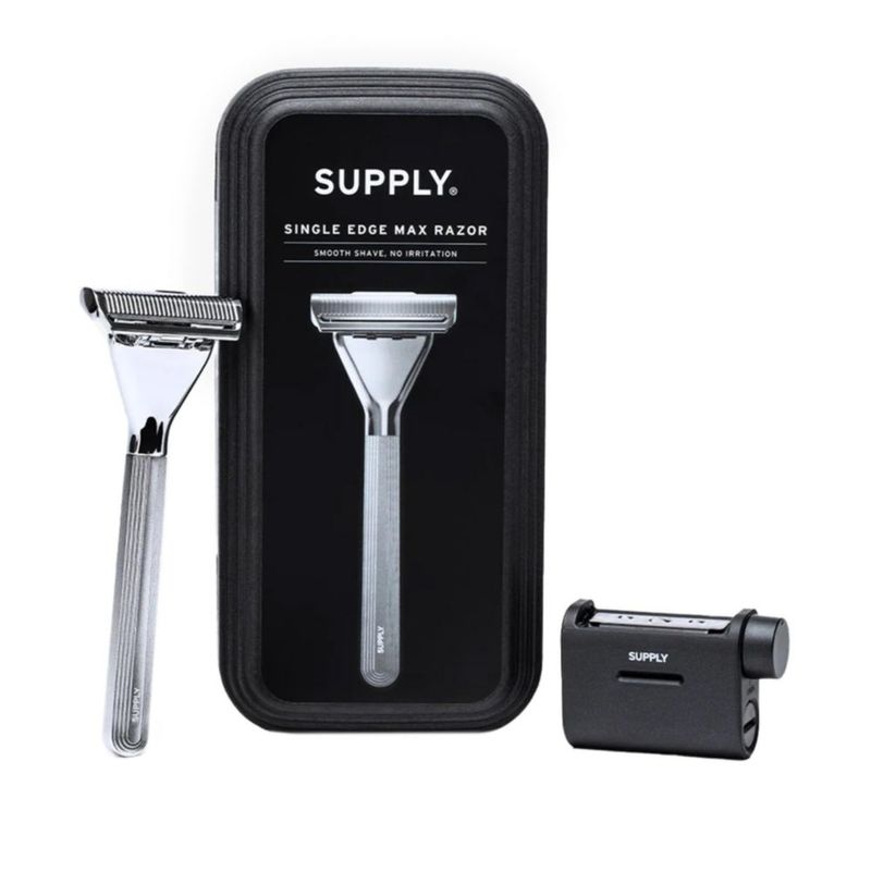 Afeitadora de Seguridad SUPPLY Single Edge Max Pivoting (Acero Inoxidable)