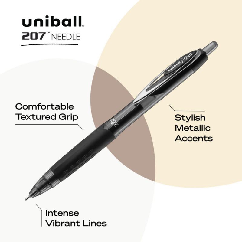 Bolígrafos de Gel Uni-Ball 207 07 mm Negro Pack de 4