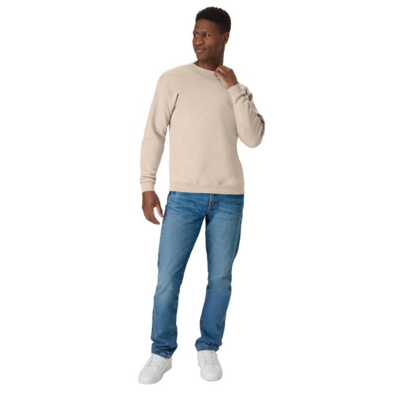 Sudadera Hanes de Cuello Redondo color Arena talla Mediana paquete de 1