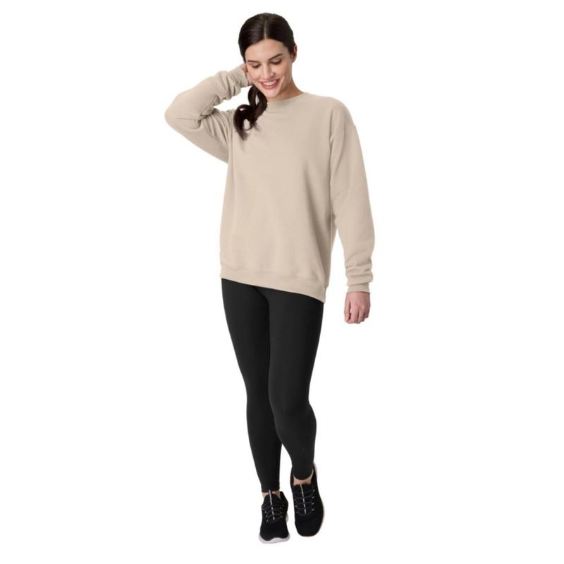 Sudadera Hanes de Cuello Redondo color Arena talla Mediana paquete de 1