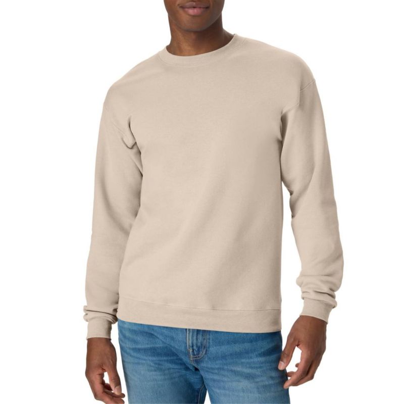 Sudadera Hanes de Cuello Redondo color Arena talla Mediana paquete de 1