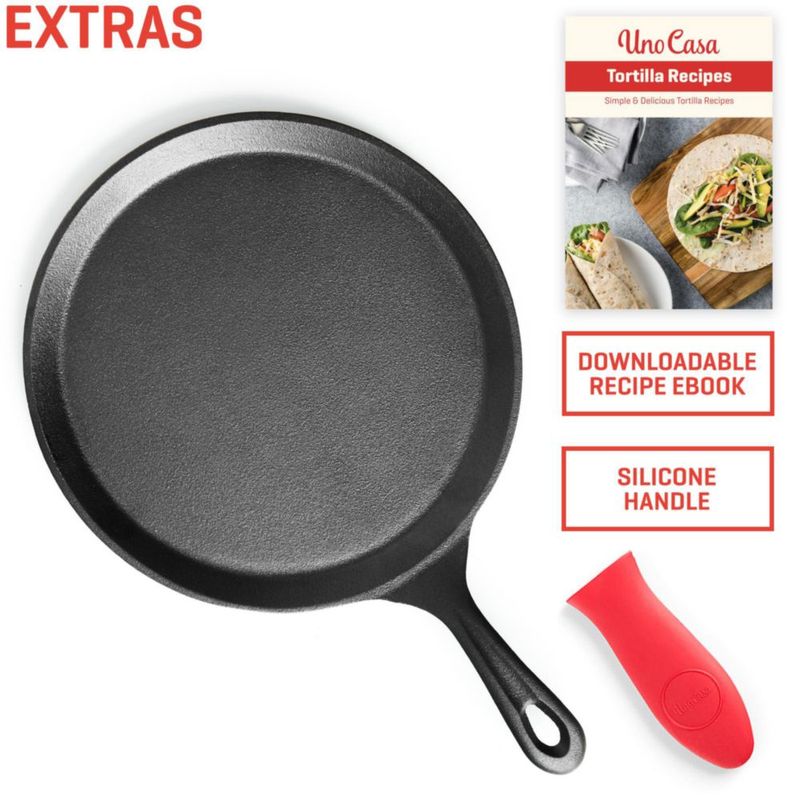 Comal de hierro fundido pre-sazonado Uno Casa 27 cm