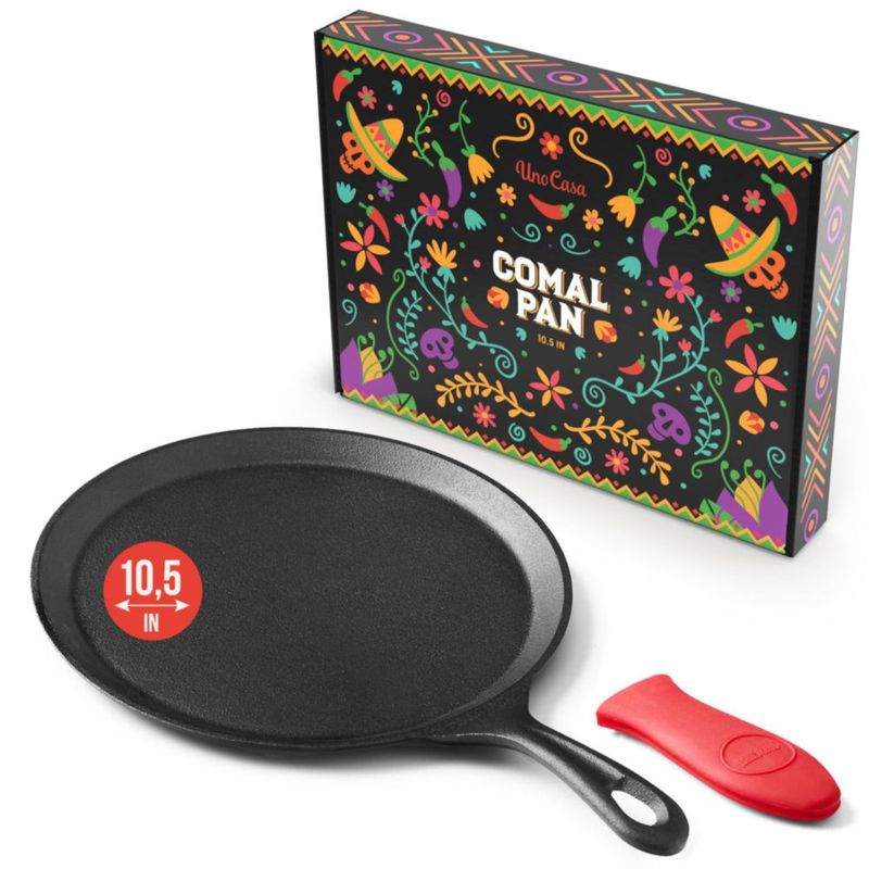 Comal de hierro fundido pre-sazonado Uno Casa 27 cm