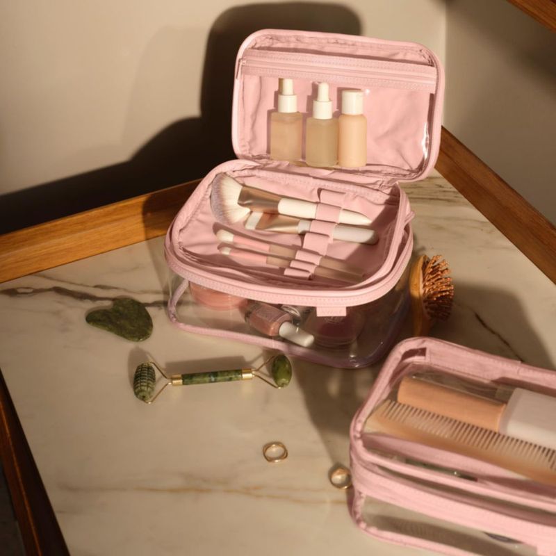 Estuche de Cosméticos Transparentes Away 23 × 14 × 14 cm Resistente al Agua y Aprobado por la TSA