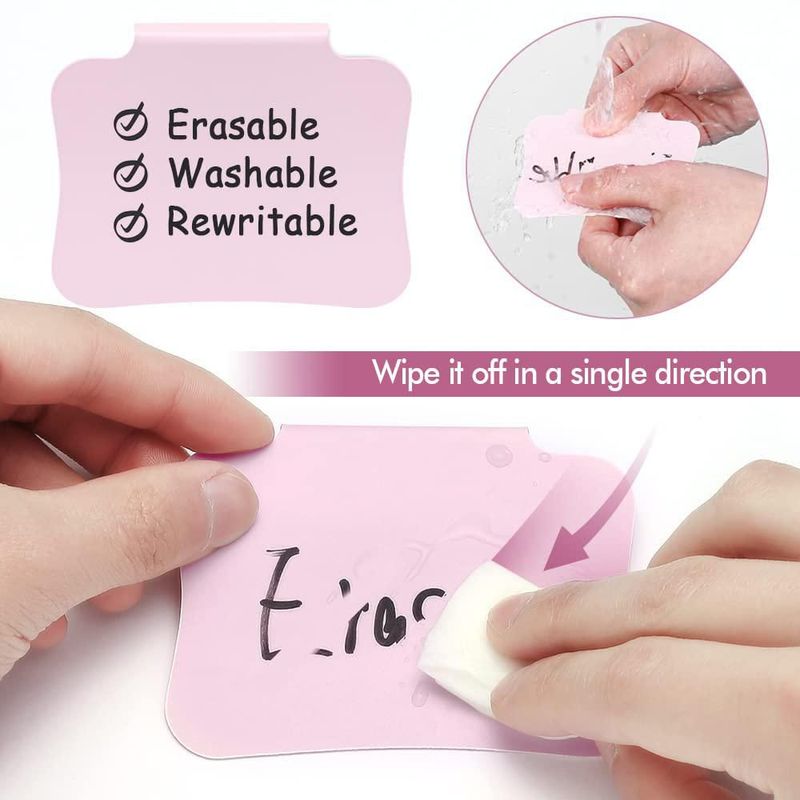 Etiquetas HOOMTREE 20 pzs rosa con clip desmontable