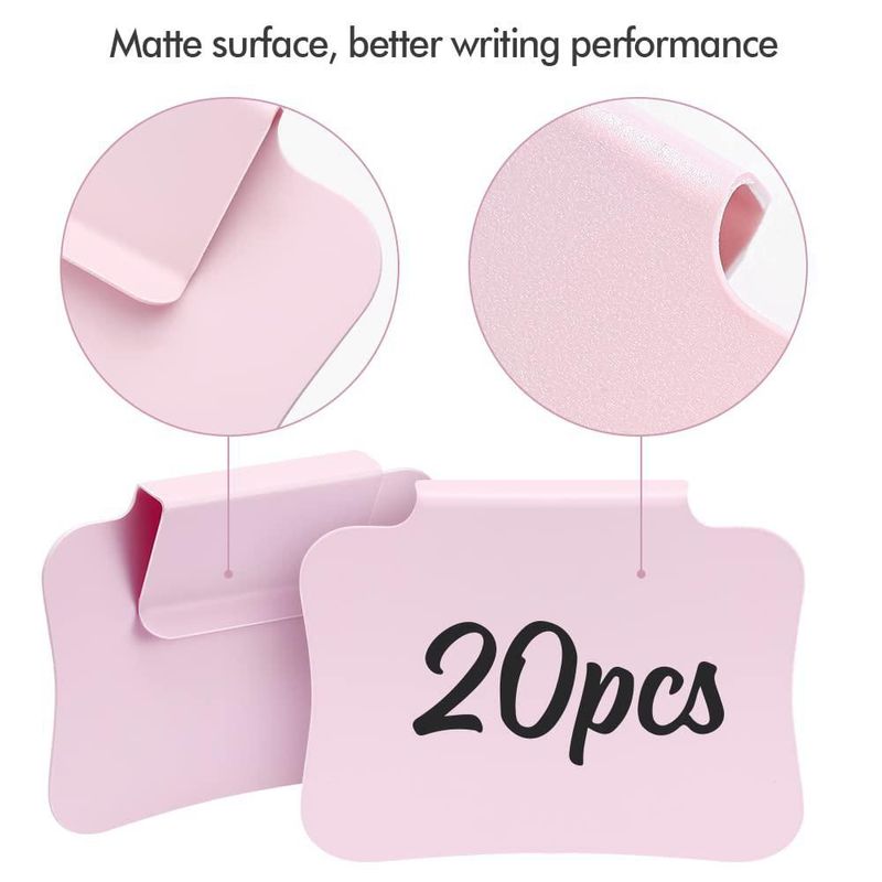 Etiquetas HOOMTREE 20 pzs rosa con clip desmontable
