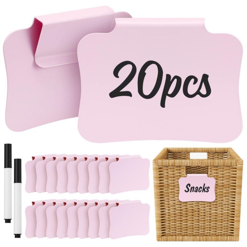 Etiquetas HOOMTREE 20 pzs rosa con clip desmontable