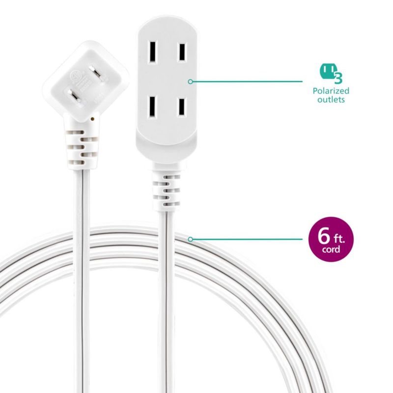 Cable de extensión PHILIPS 18 m 3 tomas con enchufe plano