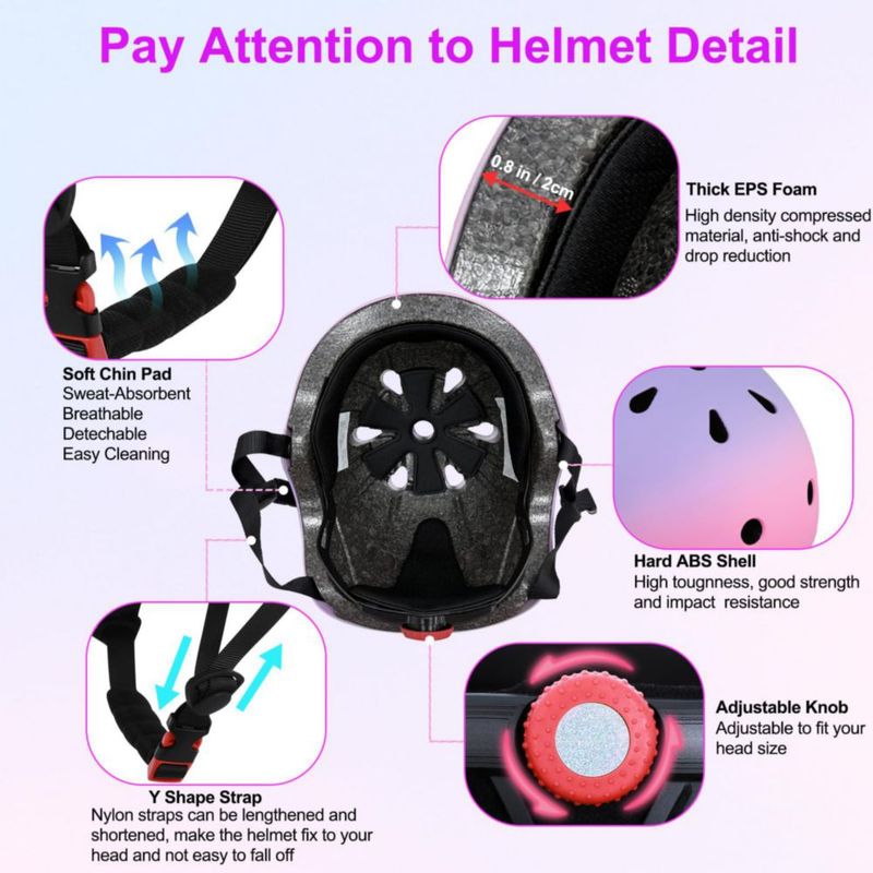 Casco infantil DINILEMU 50‑56 cm 3‑5‑8 años Degradado