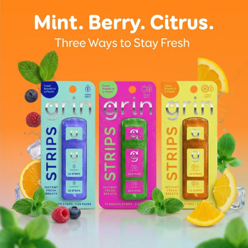 Tiras de Aliento Grin Citrus Mint 72 unidades