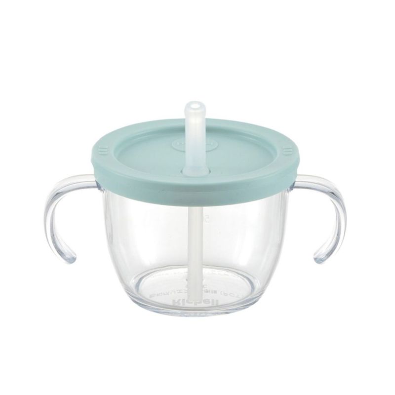 Vaso de entrenamiento Richell 142 ml azul claro con pajilla y asas