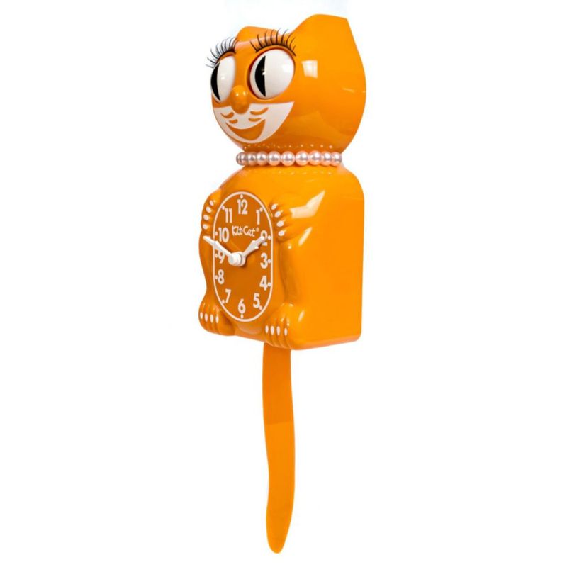 Reloj Kit Cat Klock Festival Naranja a Pilas