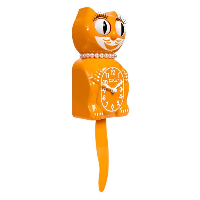 Reloj Kit Cat Klock Festival Naranja a Pilas