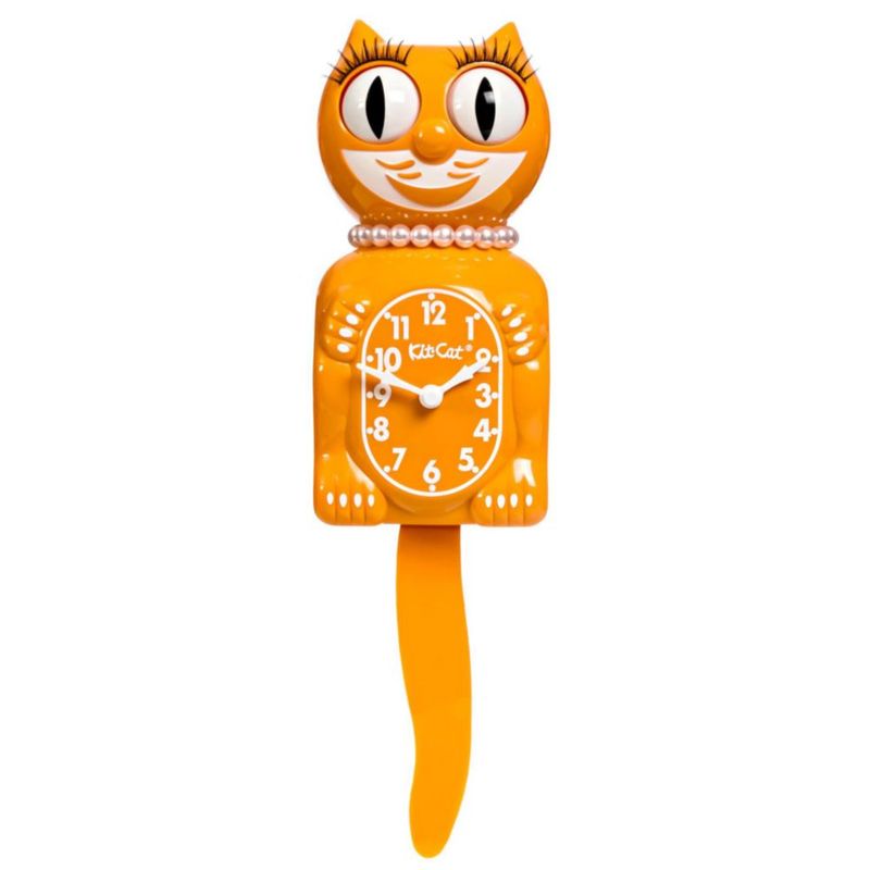 Reloj Kit Cat Klock Festival Naranja a Pilas