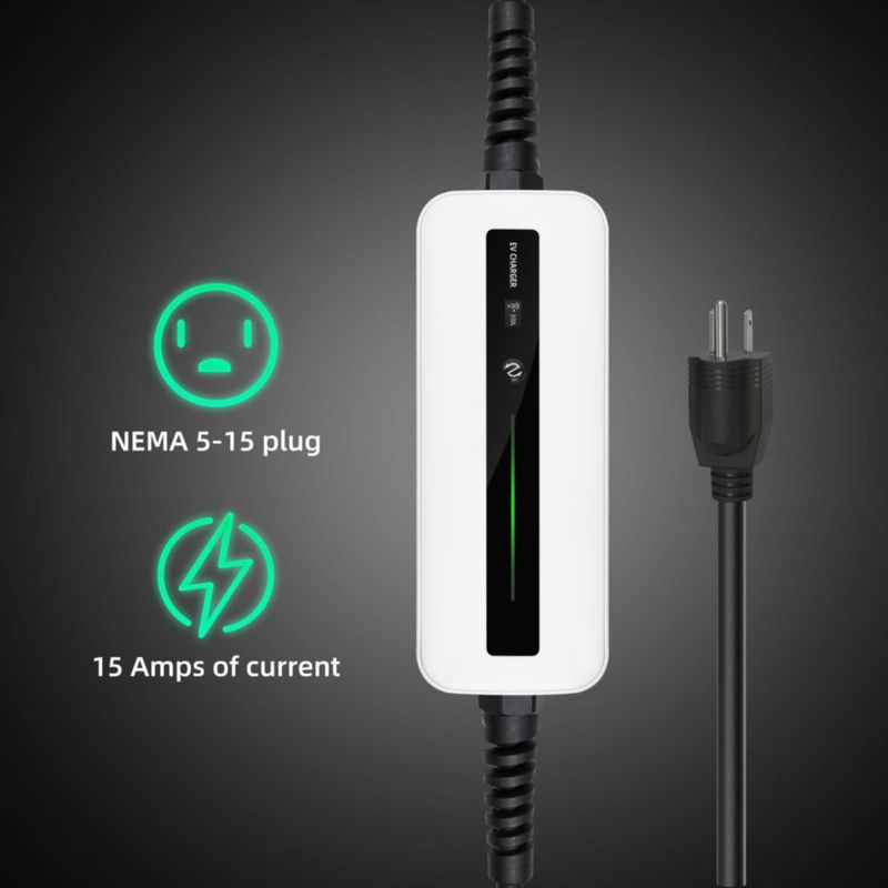 Cargador de VE Morec 15 A 6 m NEMA5-15P 100‑120 V SAE J1772