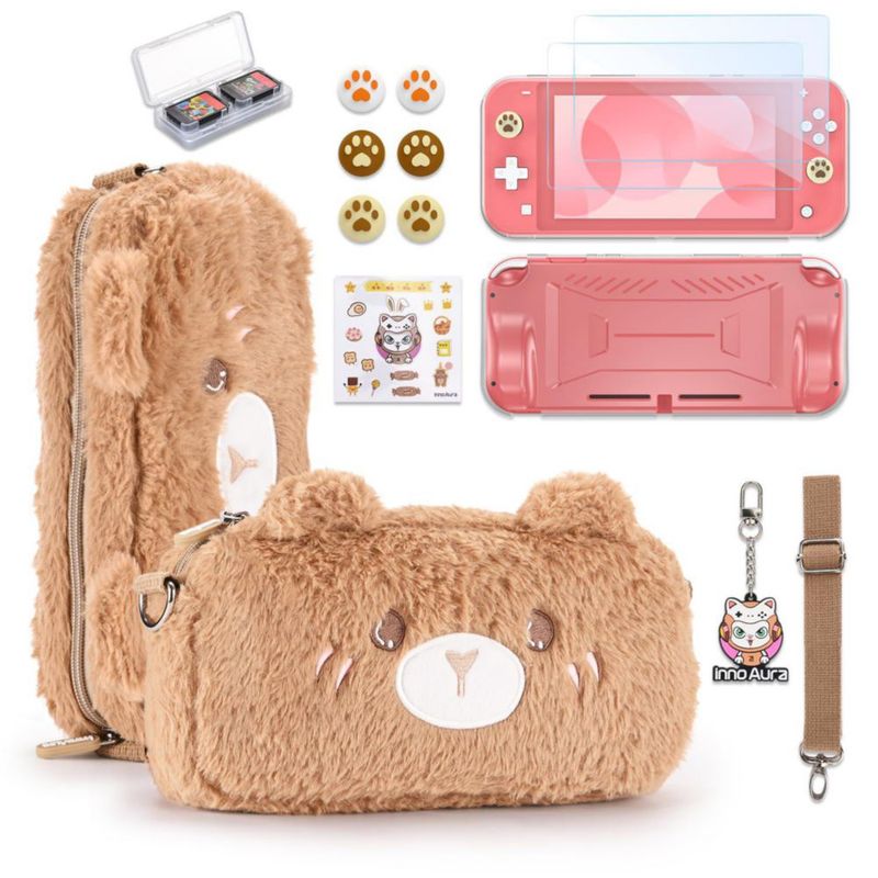 Estuche IA innoAura 14 en 1 para Switch Lite – Oso Marrón
