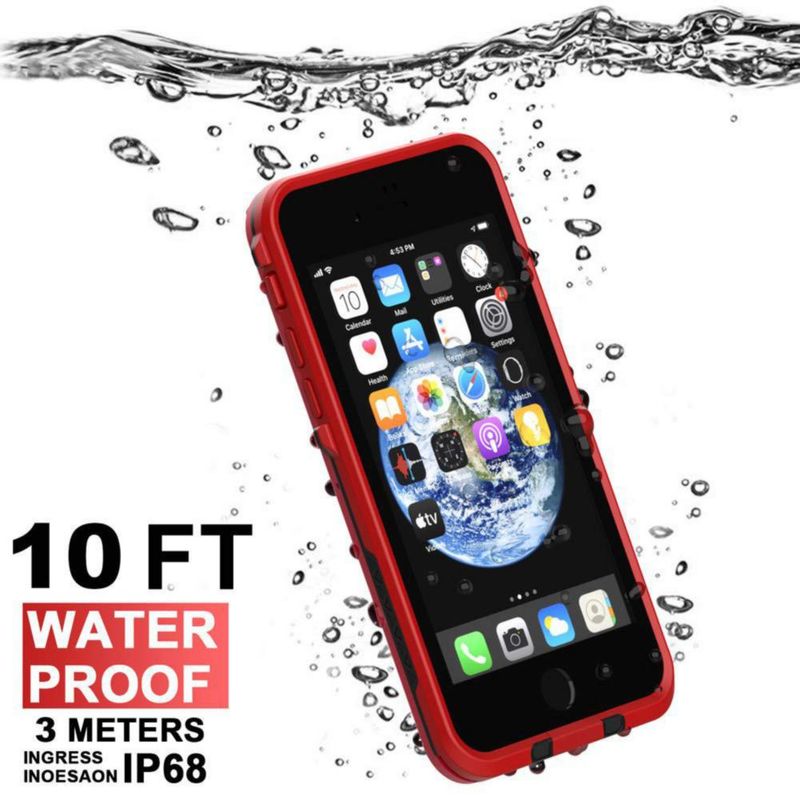 Funda impermeable Diverbox para iPhone SE/8 IP68 – color rojo