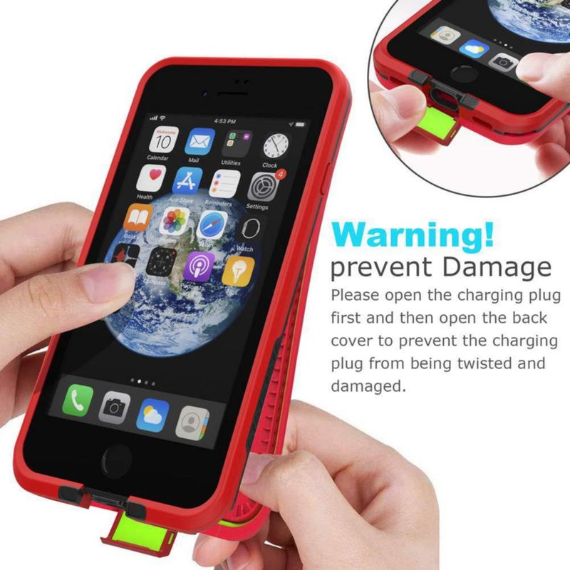 Funda impermeable Diverbox para iPhone SE/8 IP68 – color rojo