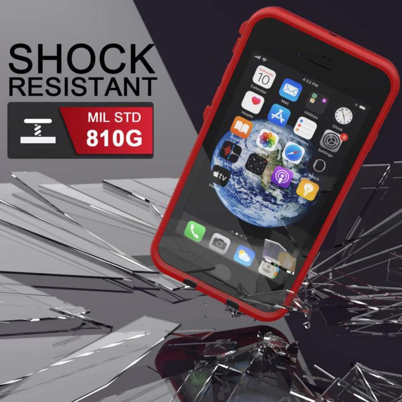 Funda impermeable Diverbox para iPhone SE/8 IP68 – color rojo