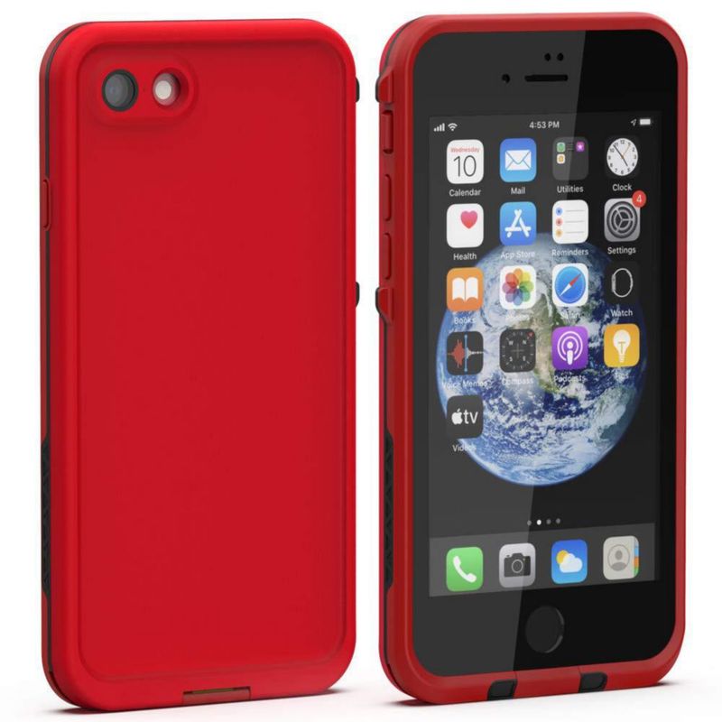 Funda impermeable Diverbox para iPhone SE/8 IP68 – color rojo