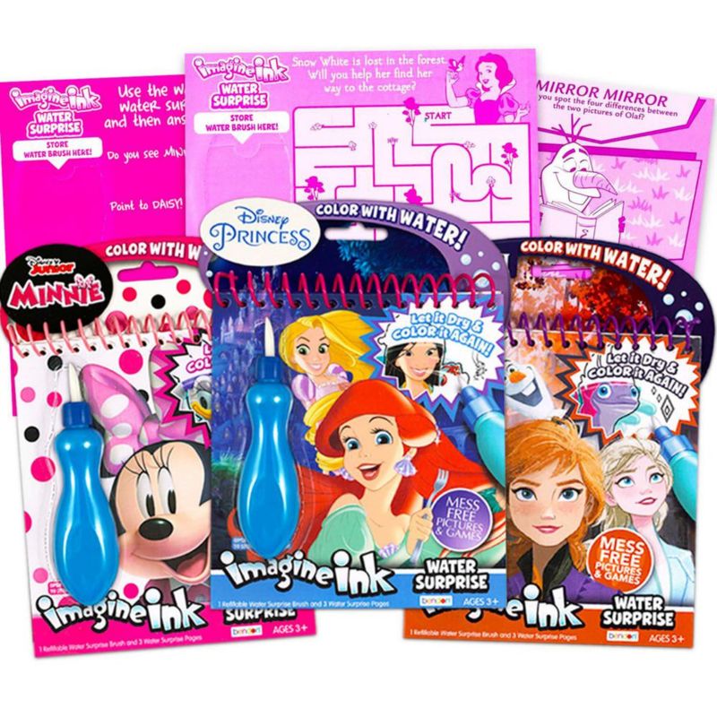 Set de Pintura Disney 3 Libros de Acuarela: Princesas Frozen y Minnie